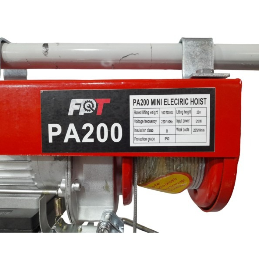 وینچ برقی کارگاهی اف پی تی FPT مدل PA200 طول 25 متر
