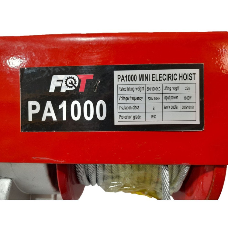 وینچ برقی کارگاهی اف پی تی FPT مدل PA1000 طول 25 متر