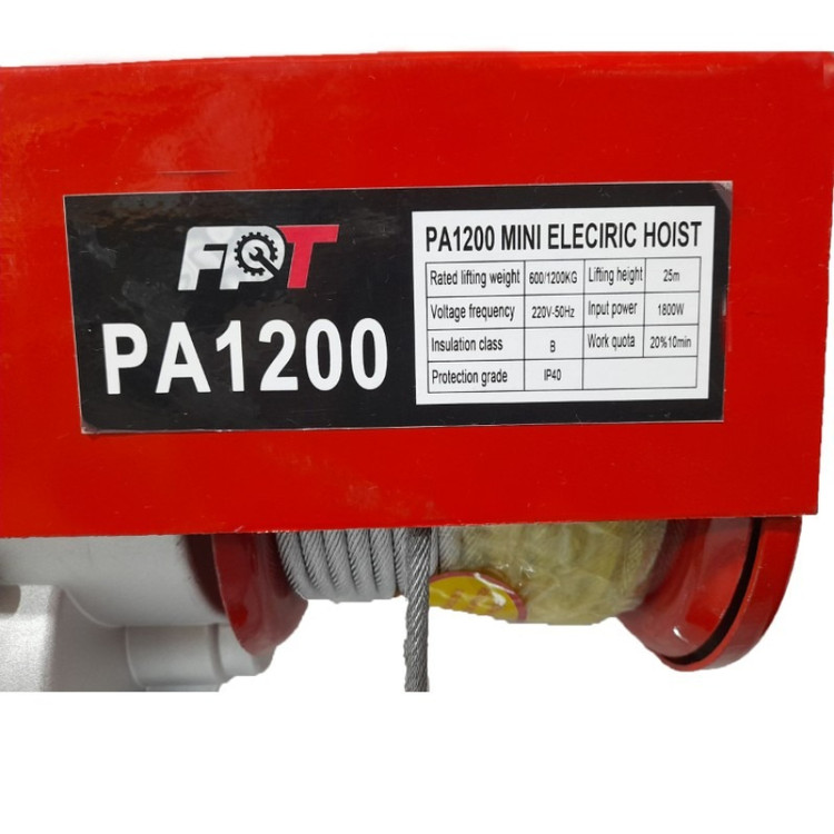 وینچ برقی کارگاهی اف پی تس FPT مدل PA1200 طول 25 متر